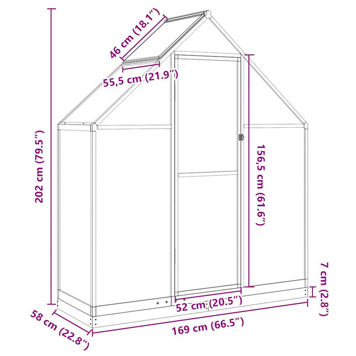 Sere cu cadru de bază, antracit, 169x58x202 cm, aluminiu - WALTI WALTI