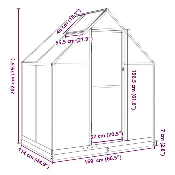 Sere cu cadru de bază, antracit, 169x114x202 cm, aluminiu - WALTI WALTI