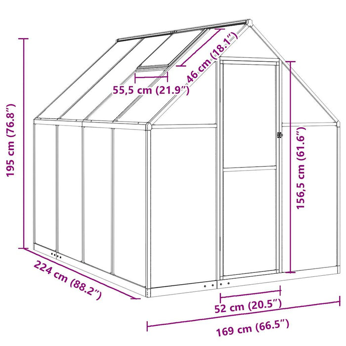 Sere cu cadru de bază, antracit, 224x169x195 cm, aluminiu - WALTI WALTI