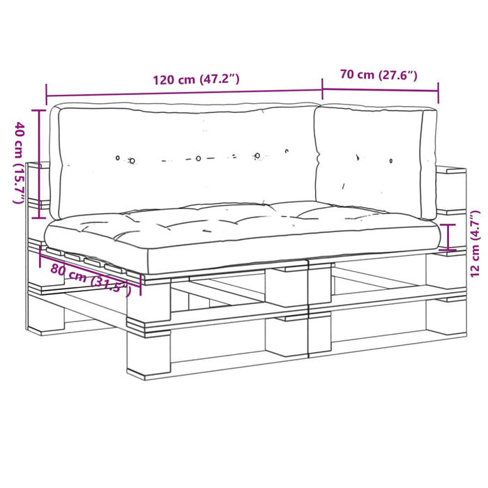 Perne de paleți, 3 buc., crem, material textil - WALTI WALTI