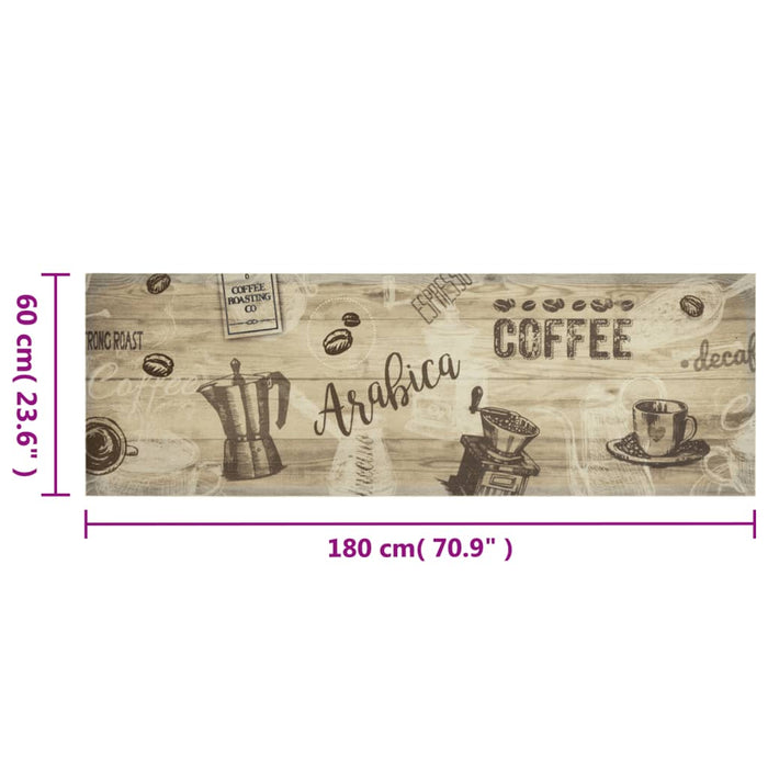 Covor de bucătărie lavabil Coffee, maro, 60x180 cm, catifea - WALTI WALTI