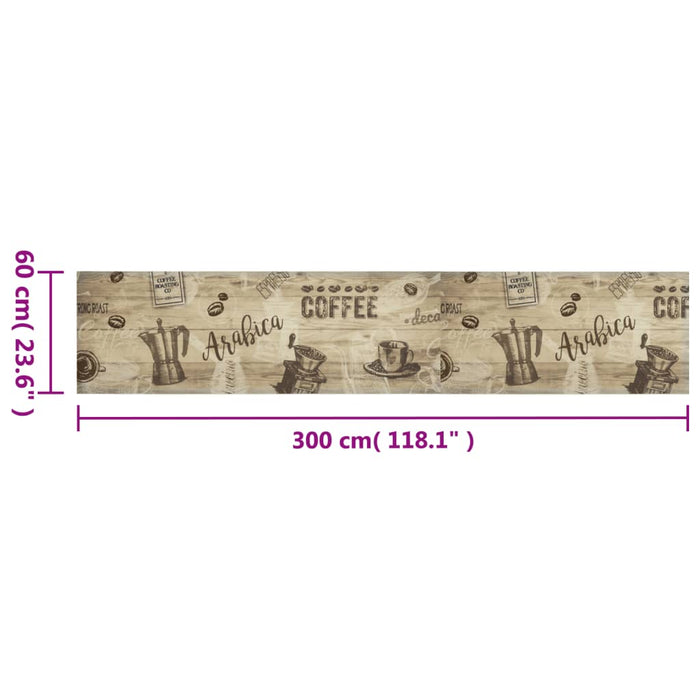Covor de bucătărie lavabil Coffee, maro, 60x300 cm, catifea WALTI