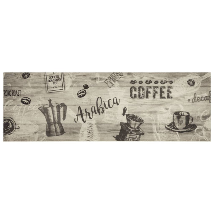 Covor de bucătărie lavabil Coffee, gri, 60x180 cm, catifea - WALTI WALTI