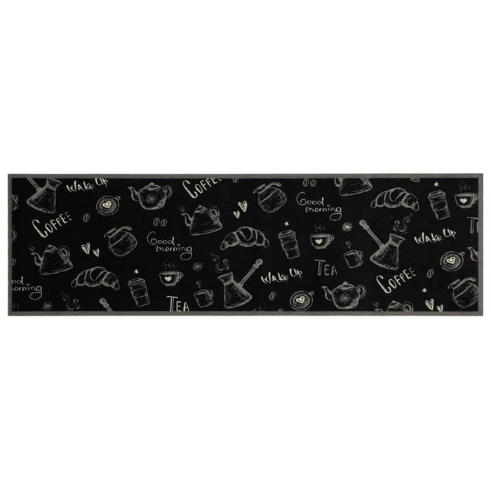 Covor de bucătărie lavabil Morning, negru, 45x150 cm, catifea WALTI