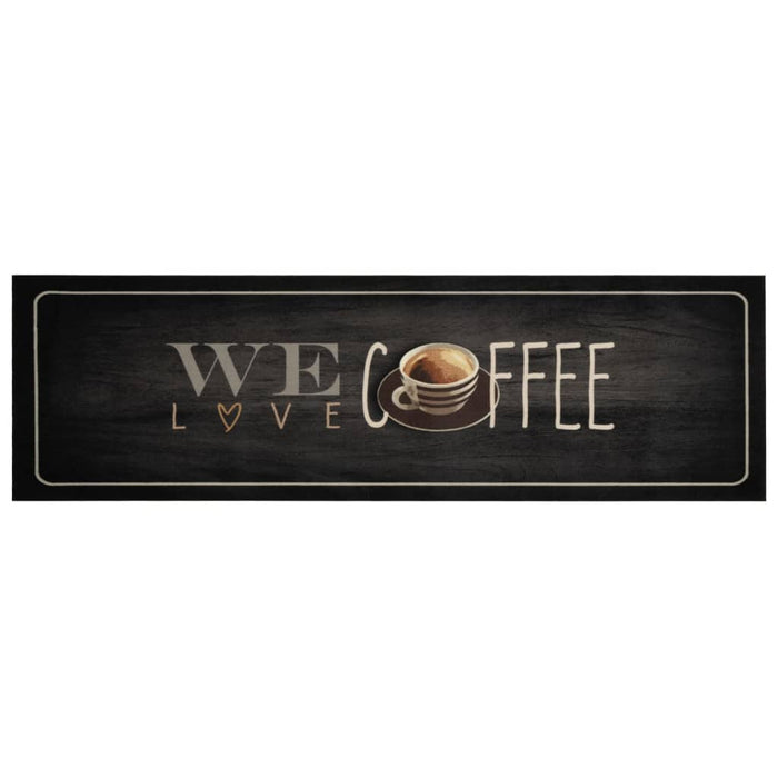 Covor de bucătărie lavabil, text Coffee, 45x150 cm, catifea - WALTI WALTI