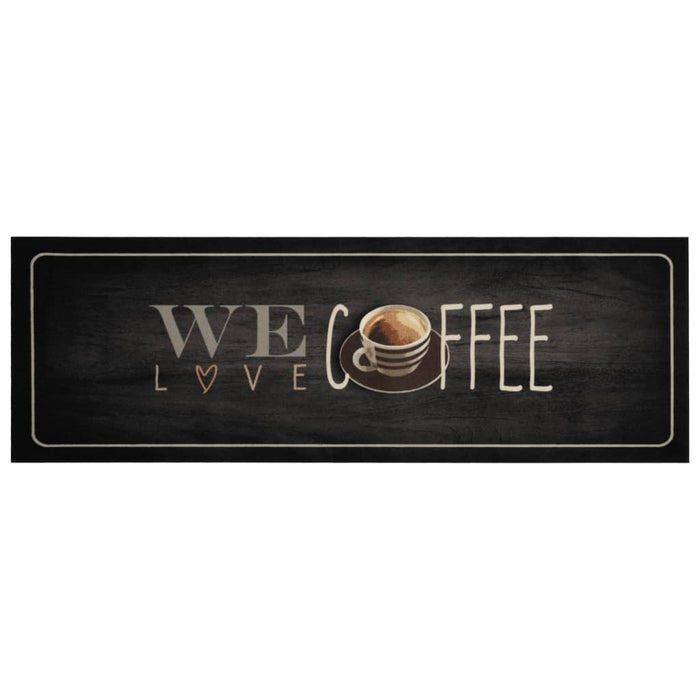 Covor de bucătărie lavabil, text Coffee, 60x180 cm, catifea WALTI