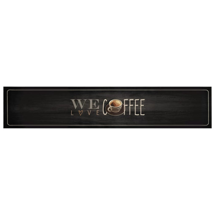 Covor de bucătărie lavabil, text Coffee, 60x300 cm, catifea - WALTI WALTI