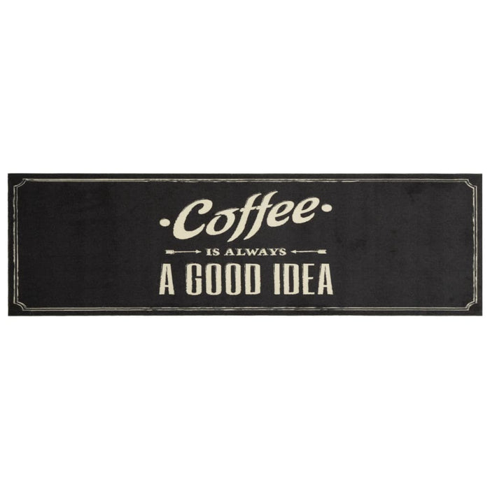 Covor de bucătărie lavabil, text Coffee, 45x150 cm, catifea WALTI
