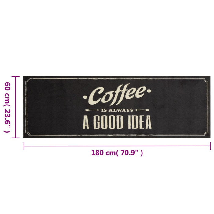 Covor de bucătărie lavabil, text Coffee, 60x180 cm, catifea - WALTI WALTI