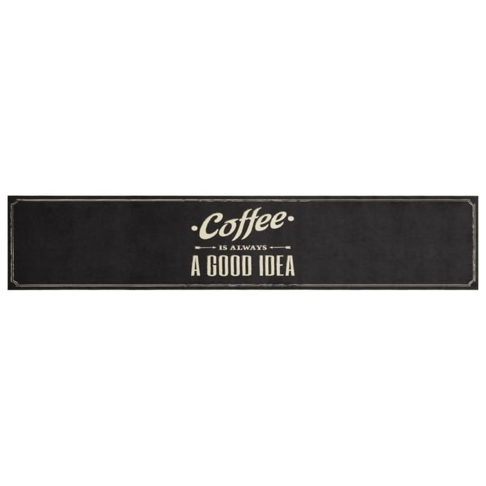 Covor de bucătărie lavabil, text Coffee, 60x300 cm, catifea - WALTI WALTI