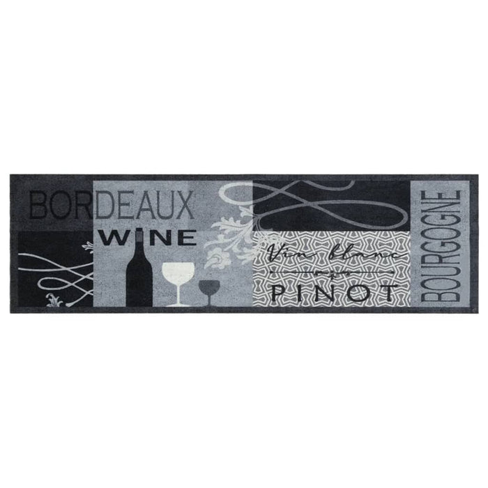 Covor de bucătărie lavabil Wine, gri, 45x150 cm, catifea WALTI