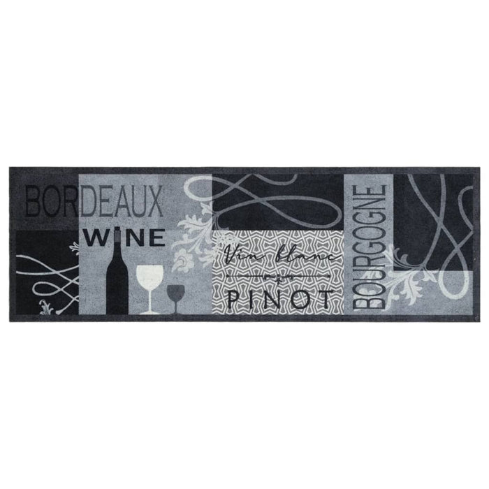 Covor de bucătărie lavabil Wine, gri, 60x180 cm, catifea - WALTI WALTI