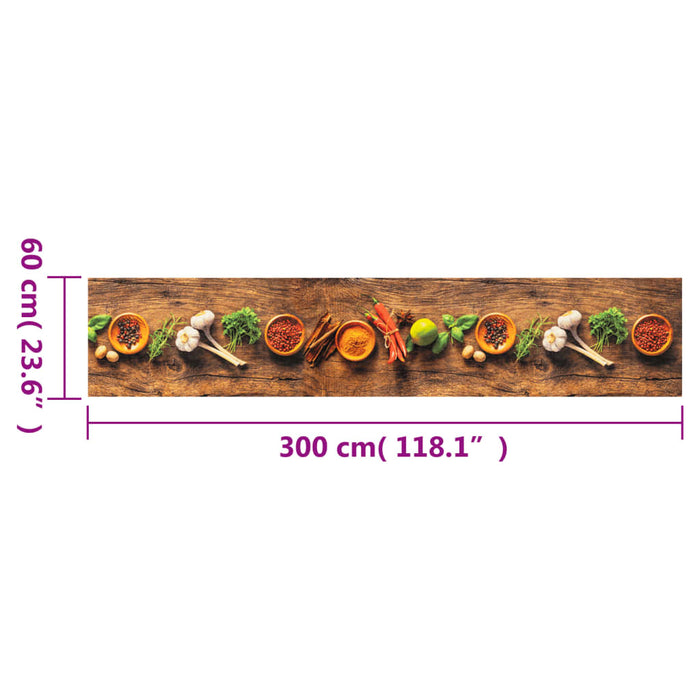 Covor de bucătărie lavabil Spices, 60x300 cm, catifea - WALTI WALTI