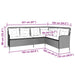 Canapea de grădină cu perne, formă de L, bej, poliratan - WALTI WALTI