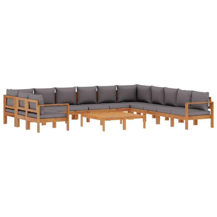 Set de canapele de grădină cu perne, 9 piese, lemn masiv acacia - WALTI WALTI