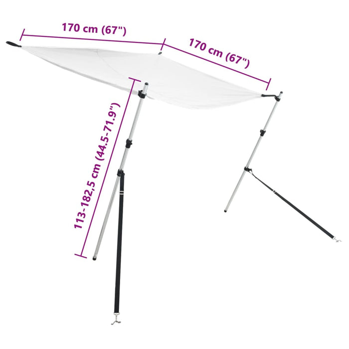 Set extensie parasolar T-Top, alb, 170x170x(113-182,5) cm - WALTI WALTI