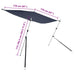 Set extensie parasolar T-Top, albastru, 170x170x(113-182,5) cm - WALTI WALTI