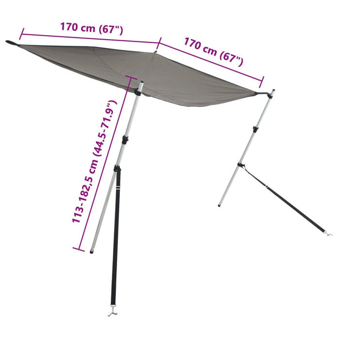 Set extensie parasolar T-Top gri antracit 170x170x(113-182,5)cm - WALTI WALTI