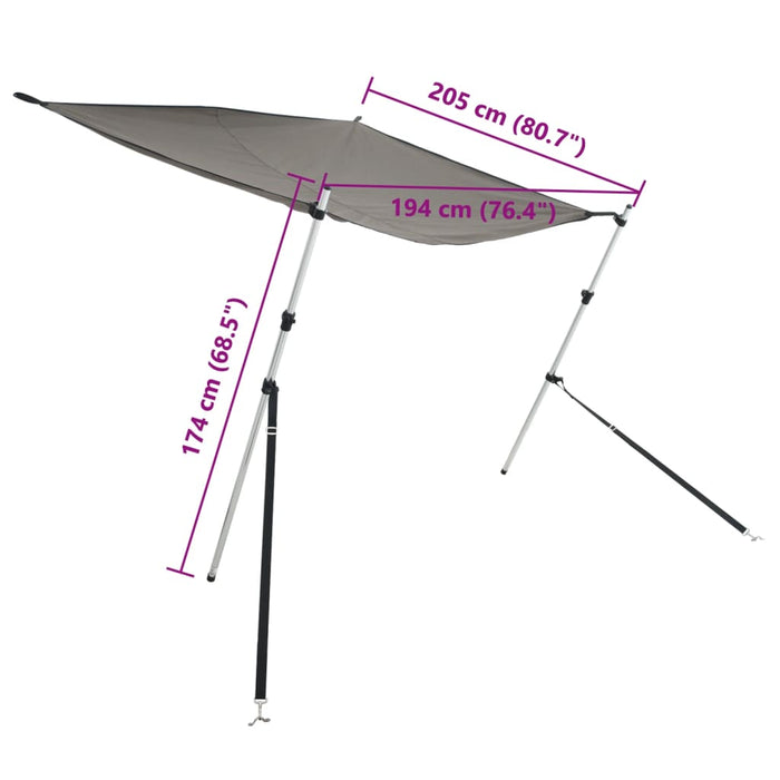 Set extensie parasolar T-Top, antracit, 174x205x(115-194) cm - WALTI WALTI