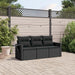 Set mobilier de grădină cu perne, 3 piese, negru, poliratan - WALTI WALTI