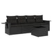 Set mobilier de grădină cu perne, 5 piese, negru, poliratan - WALTI WALTI