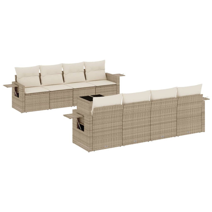 Set canapele de grădină, 9 piese, cu perne, bej, poliratan - WALTI WALTI
