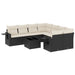 Set mobilier de grădină cu perne, 9 piese, negru, poliratan - WALTI WALTI
