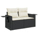 Set mobilier de grădină cu perne, 9 piese, negru, poliratan - WALTI WALTI
