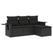 Set mobilier de grădină cu perne, 4 piese, negru, poliratan - WALTI WALTI