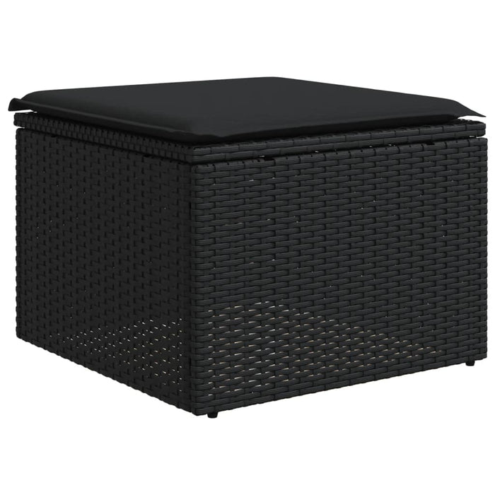 Set mobilier de grădină cu perne, 4 piese, negru, poliratan - WALTI WALTI
