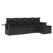 Set mobilier de grădină cu perne, 5 piese, negru, poliratan - WALTI WALTI