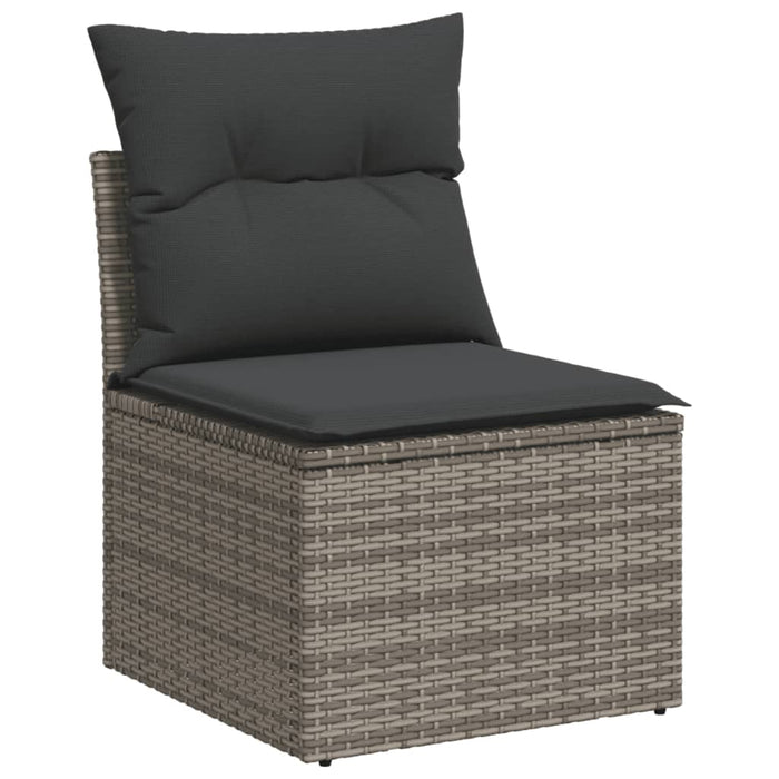 Set mobilier grădină cu perne, 6 piese, gri, poliratan - WALTI WALTI