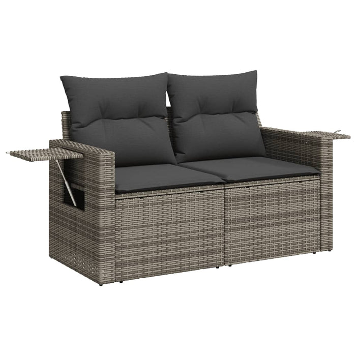 Set mobilier grădină cu perne, 6 piese, gri, poliratan - WALTI WALTI