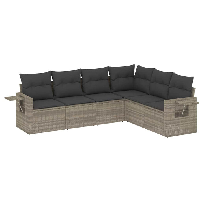 Set canapele de grădină cu perne, 6 piese gri deschis poliratan - WALTI WALTI
