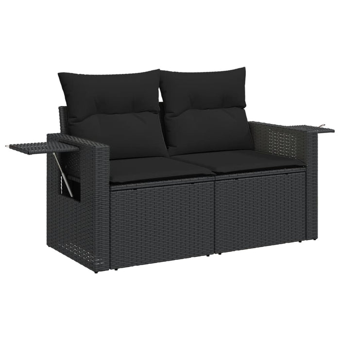 Set canapele de grădină cu perne, 7 piese, negru, poliratan - WALTI WALTI