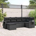 Set mobilier de grădină cu perne, 6 piese, negru, poliratan - WALTI WALTI