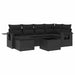 Set canapele de grădină cu perne, 7 piese, negru, poliratan - WALTI WALTI