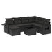 Set mobilier de grădină cu perne, 8 piese, negru, poliratan - WALTI WALTI