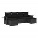 Set mobilier de grădină cu perne, 6 piese, negru, poliratan - WALTI WALTI