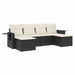 Set mobilier de grădină cu perne, 6 piese, negru, poliratan - WALTI WALTI