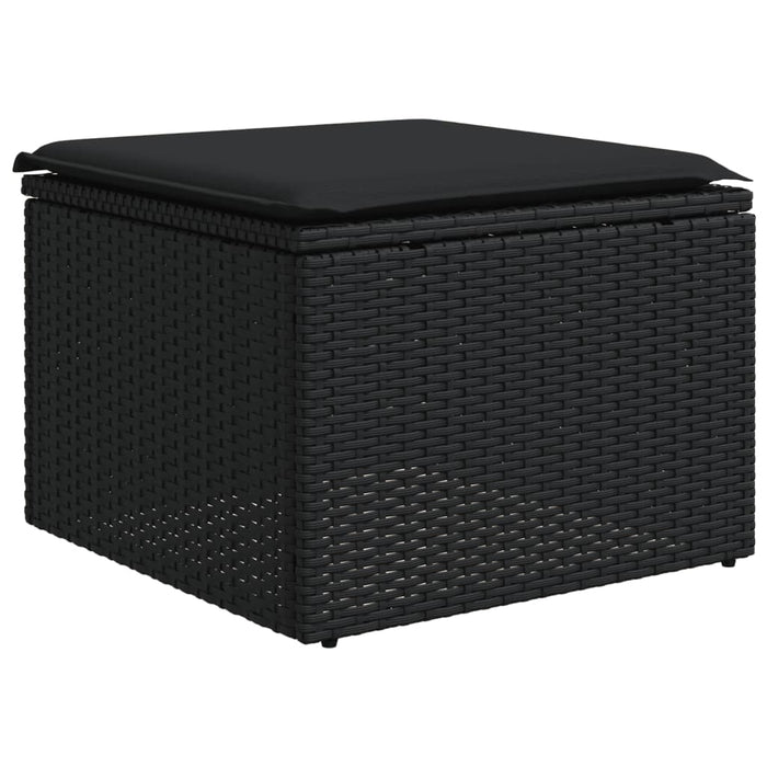 Set mobilier de grădină cu perne, 8 piese, negru, poliratan - WALTI WALTI