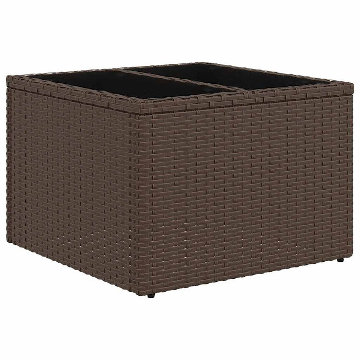 Set canapele de grădină cu 10 piese și perne, poliratan maro WALTI