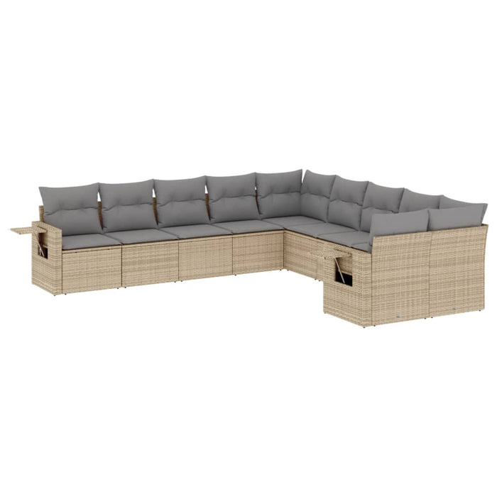 Set canapele de grădină cu perne, 10 piese, bej, poliratan - WALTI WALTI