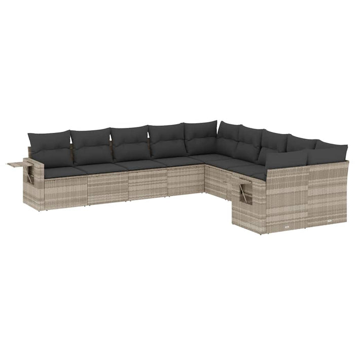 Set canapele de grădină cu perne 10 piese gri deschis poliratan - WALTI WALTI