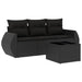 Set mobilier de grădină cu perne, 4 piese, negru, poliratan - WALTI WALTI