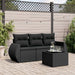 Set mobilier de grădină cu perne, 4 piese, negru, poliratan - WALTI WALTI