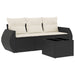 Set mobilier de grădină cu perne, 4 piese, negru, poliratan - WALTI WALTI