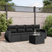 Set mobilier de grădină cu perne, 5 piese, negru, poliratan - WALTI WALTI