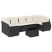 Set mobilier de grădină cu perne, 8 piese, negru, poliratan - WALTI WALTI