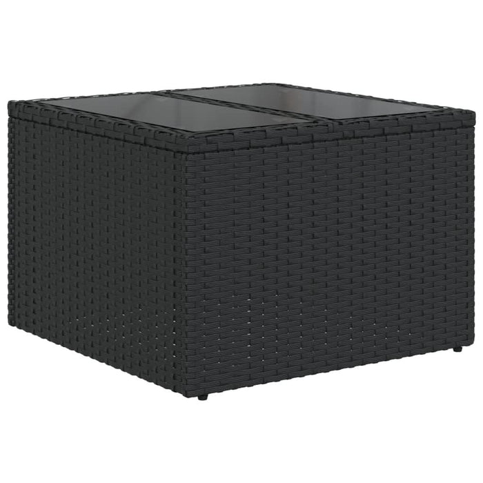 Set mobilier de grădină cu perne, 8 piese, negru, poliratan - WALTI WALTI